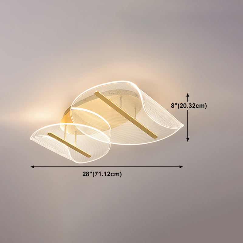 Acrylic Shaded Ceiling Light Fixture Simplicity LED Ceiling Flush Mount in Gold