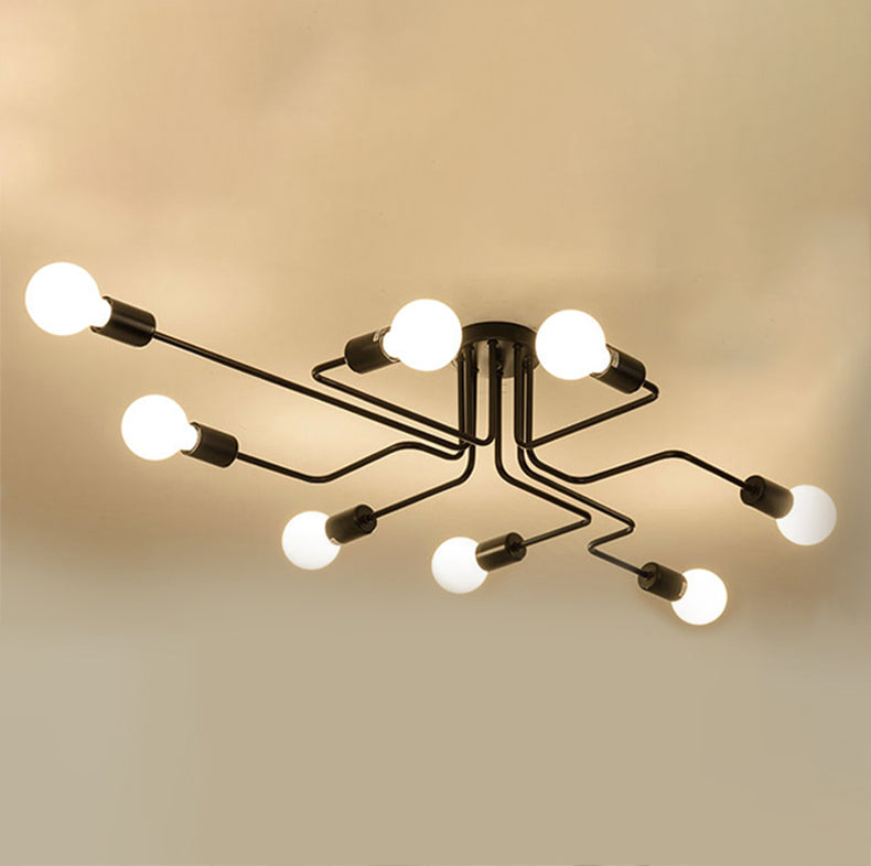 Metal Sputnik Shade Flush Ceiling Light Modern Multi-Lights Flush Mount Fixture
