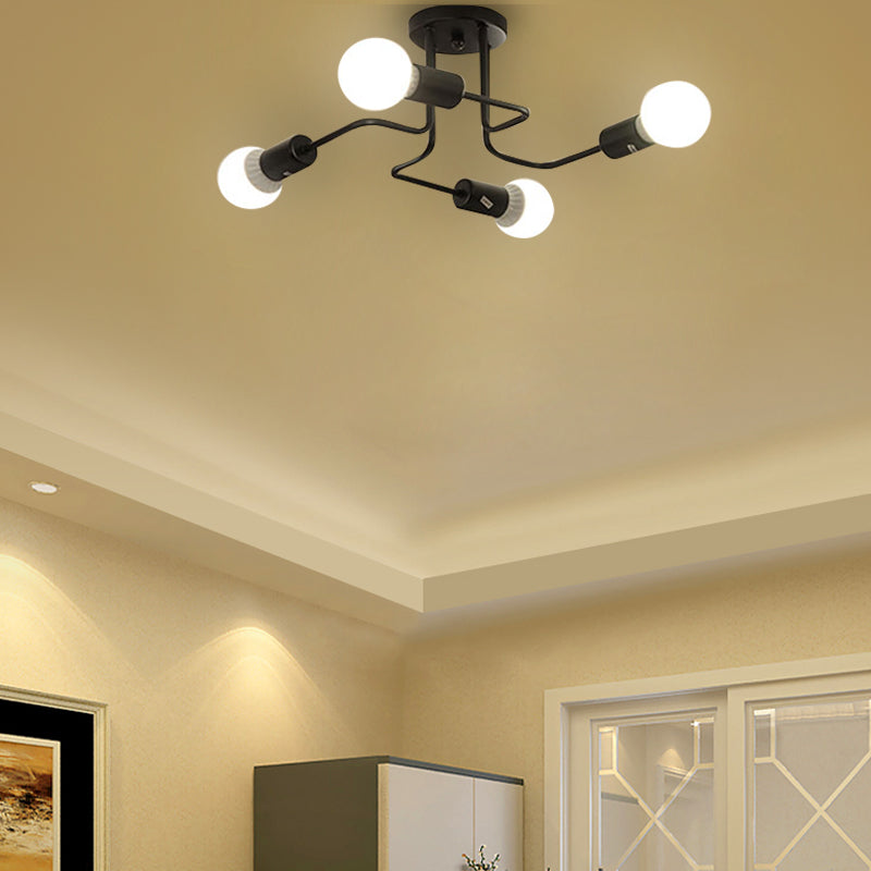 Metal Sputnik Shade Flush Ceiling Light Modern Multi-Lights Flush Mount Fixture