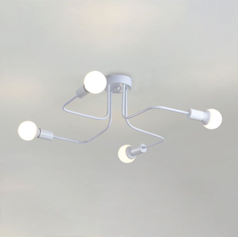 Metal Sputnik Shade Flush Ceiling Light Modern Multi-Lights Flush Mount Fixture