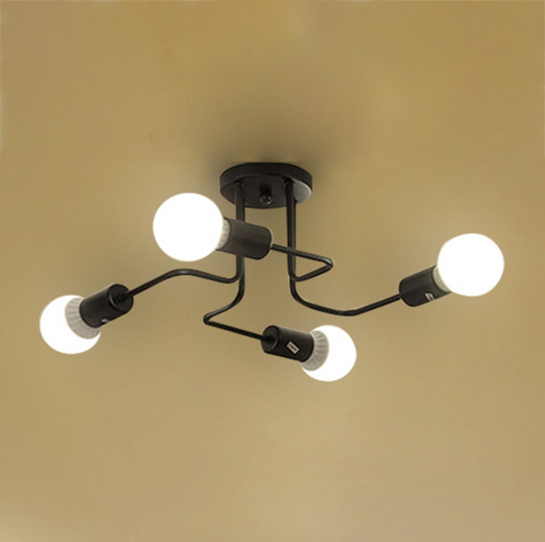 Metal Sputnik Shade Flush Ceiling Light Modern Multi-Lights Flush Mount Fixture