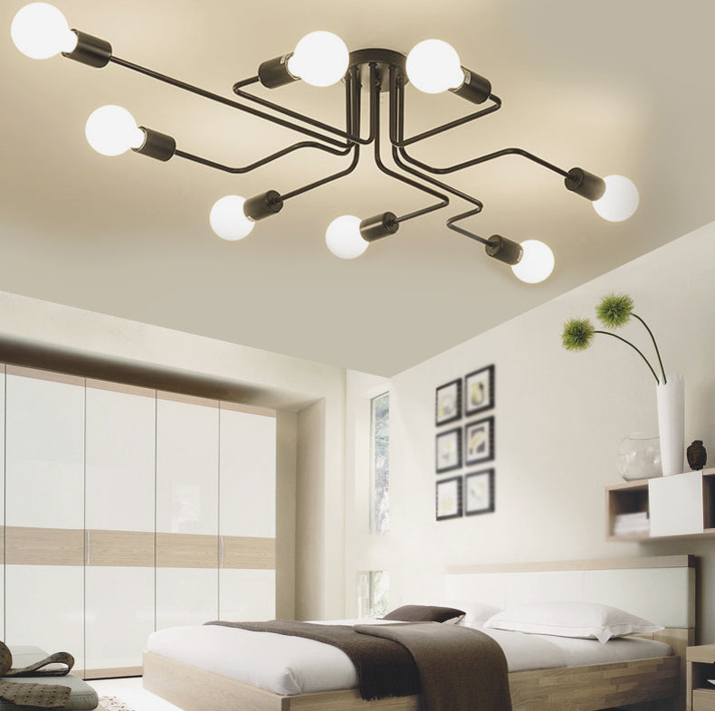 Metal Sputnik Shade Flush Ceiling Light Modern Multi-Lights Flush Mount Fixture