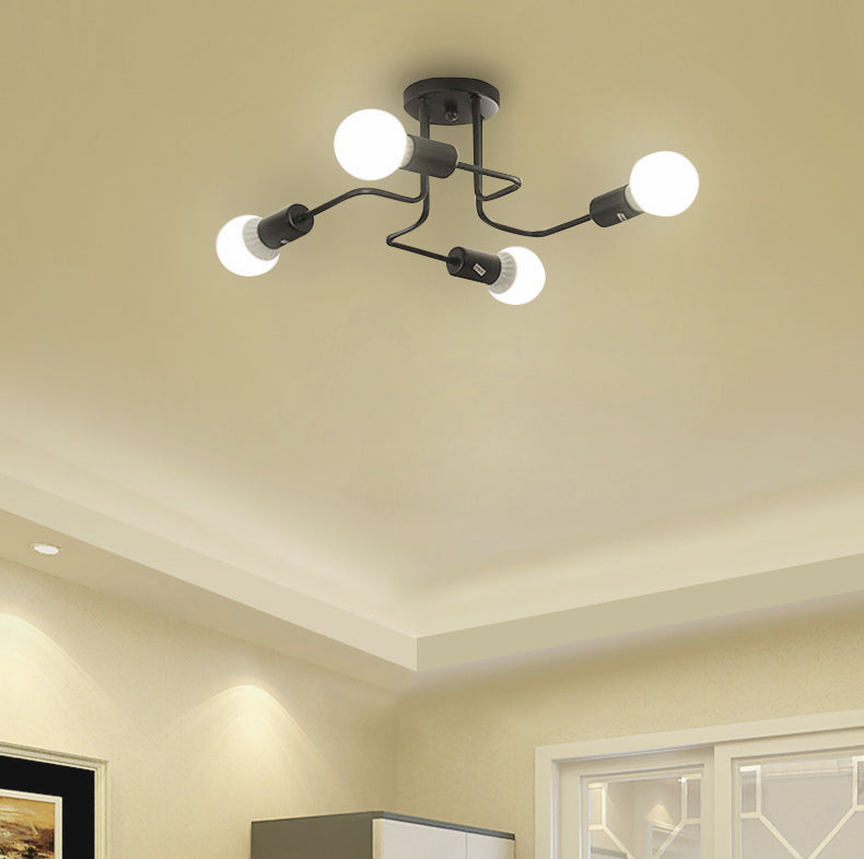 Metal Sputnik Shade Flush Ceiling Light Modern Multi-Lights Flush Mount Fixture