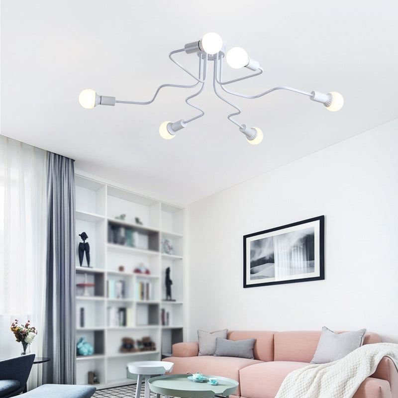 Metal Sputnik Shade Flush Ceiling Light Modern Multi-Lights Flush Mount Fixture