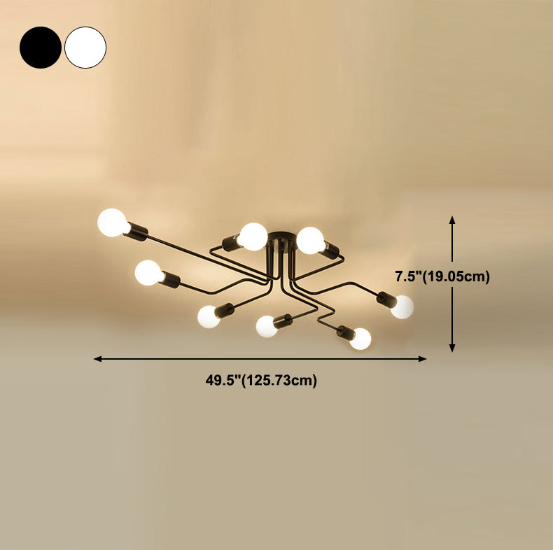 Metal Sputnik Shade Flush Ceiling Light Modern Multi-Lights Flush Mount Fixture