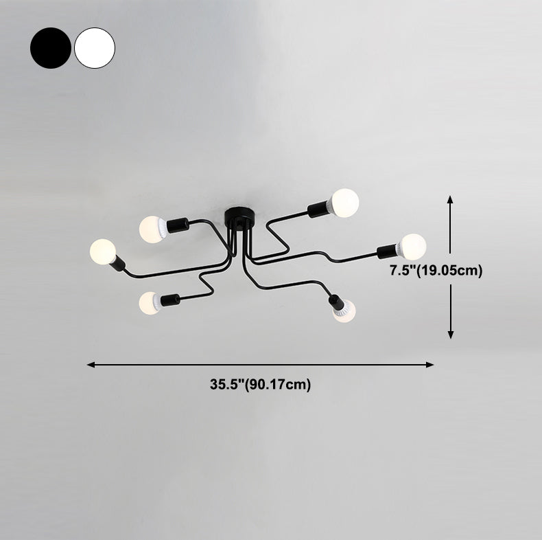 Metal Sputnik Shade Flush Ceiling Light Modern Multi-Lights Flush Mount Fixture