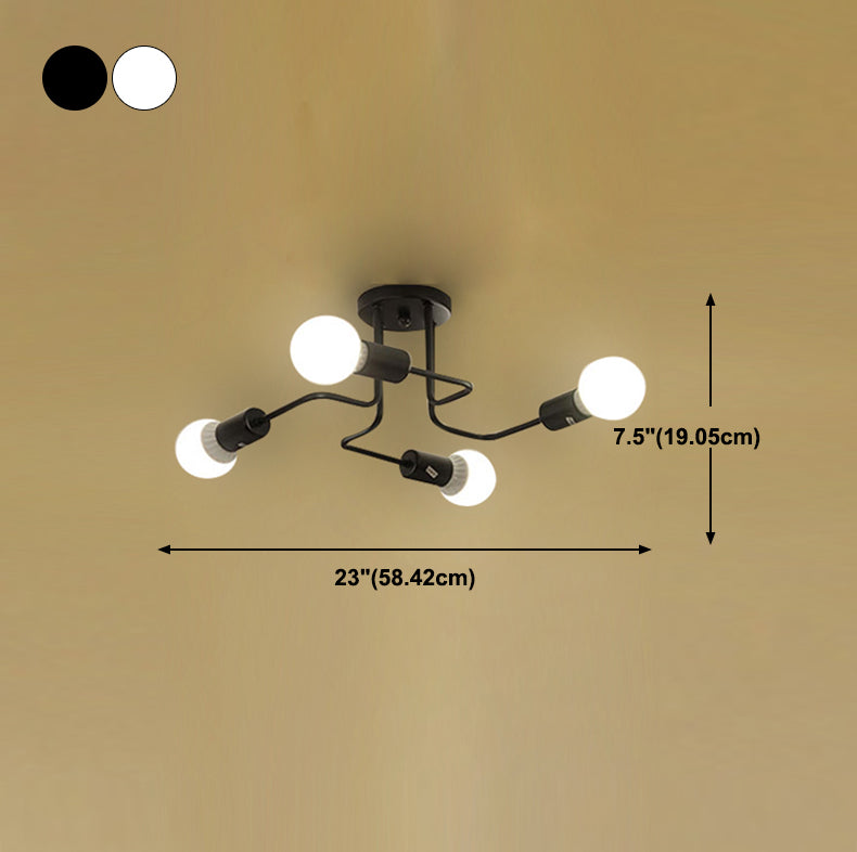Metal Sputnik Shade Flush Ceiling Light Modern Multi-Lights Flush Mount Fixture