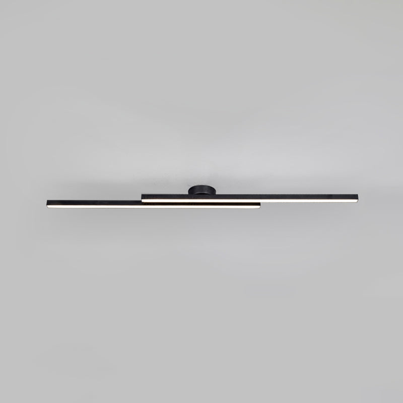 Line Shape LED Ceiling Lamp Modern Aluminium Flush Mount for Living Room