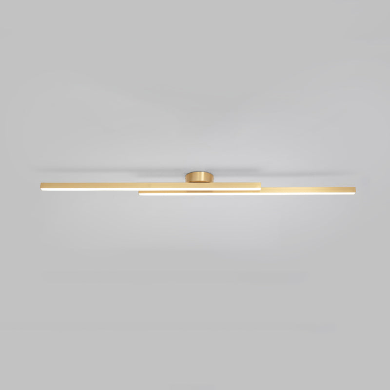 Line Shape LED Ceiling Lamp Modern Aluminium Flush Mount for Living Room