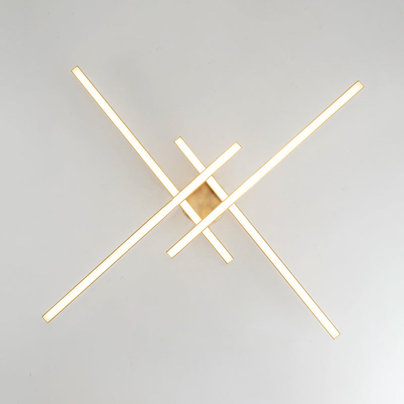 Line Shape LED Ceiling Lamp Modern Aluminium Flush Mount for Living Room