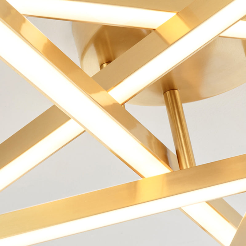 Line Shape LED Ceiling Lamp Modern Aluminium Flush Mount for Living Room