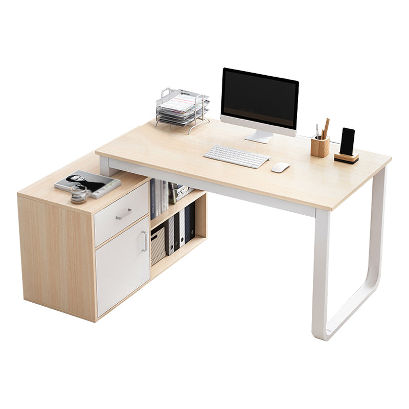 Corner Contemporary Writing Desk Manufactured Wood Desk with Drawer