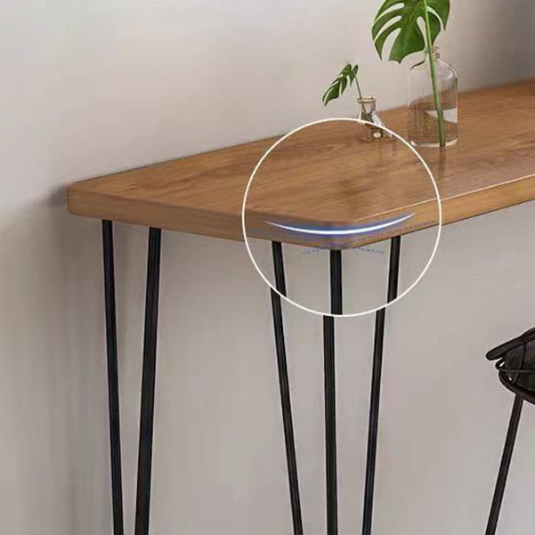 Industrial Style Rectangle Wood Top Counter Table 42-inch Height Bar Table