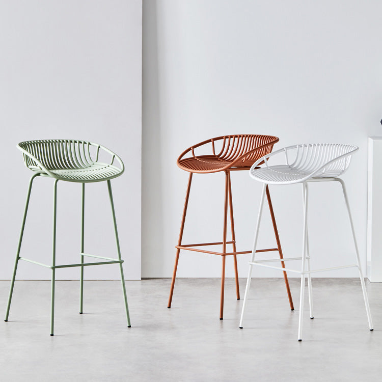 Modern Style Bar-stool Metal Counter Bar Stool with Metal Legs for Kitchen