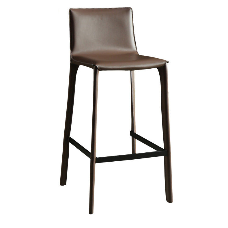 Modern Style Bar-stool Leather Counter Bar Stool with Metal Legs for Kitchen