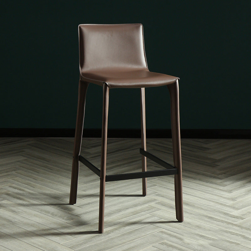 Modern Style Bar-stool Leather Counter Bar Stool with Metal Legs for Kitchen