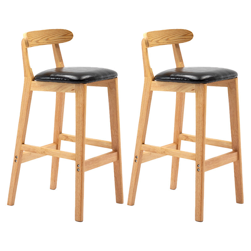 Scandinavian Milk Tea Shop Rubberwood Stool Matte Finish Upholstered Bar Stools