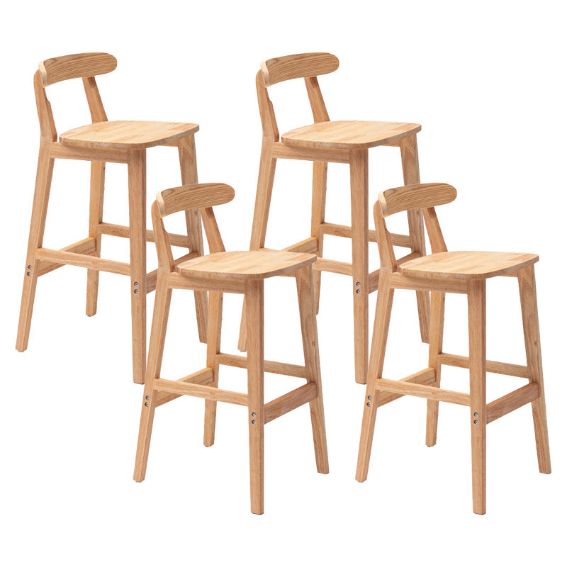 Scandinavian Milk Tea Shop Rubberwood Stool Matte Finish Upholstered Bar Stools