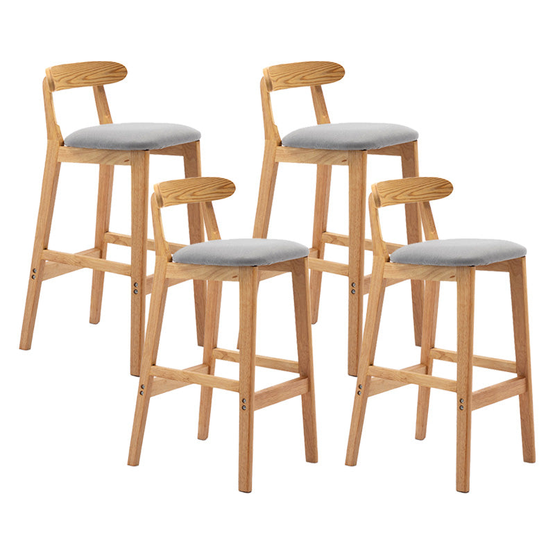 Scandinavian Milk Tea Shop Rubberwood Stool Matte Finish Upholstered Bar Stools