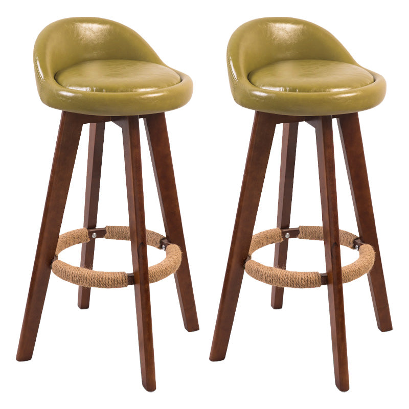 Modern Rubberwood Indoor Stool Matte Finish Upholstered Bar Stools