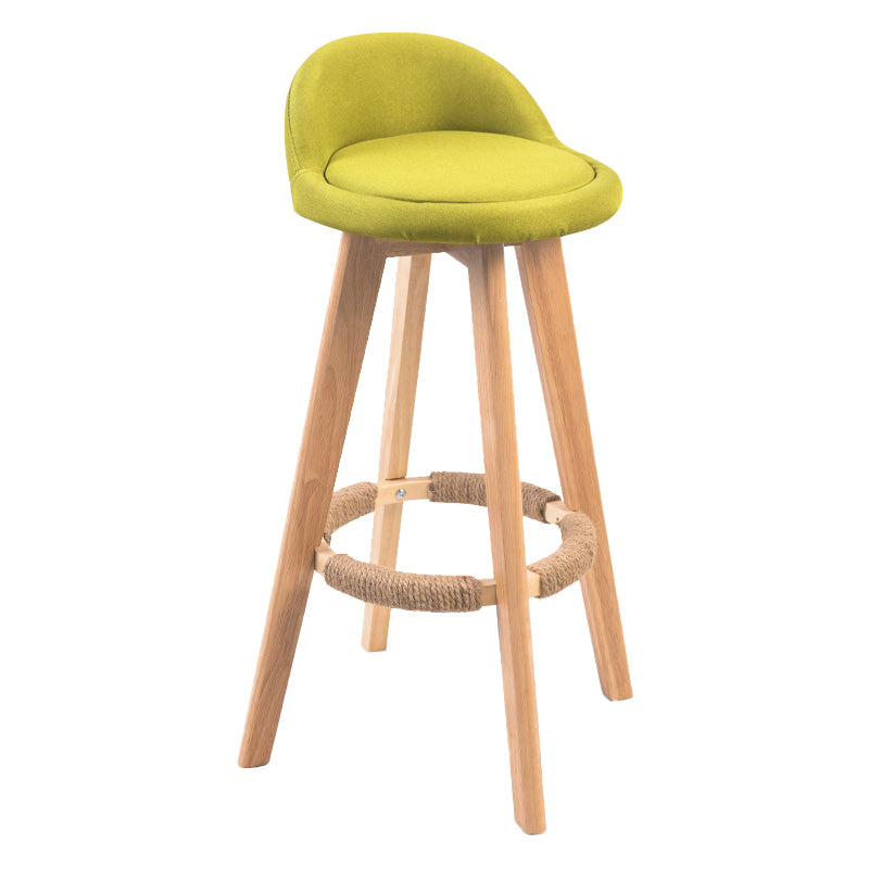 Modern Rubberwood Indoor Stool Matte Finish Upholstered Bar Stools