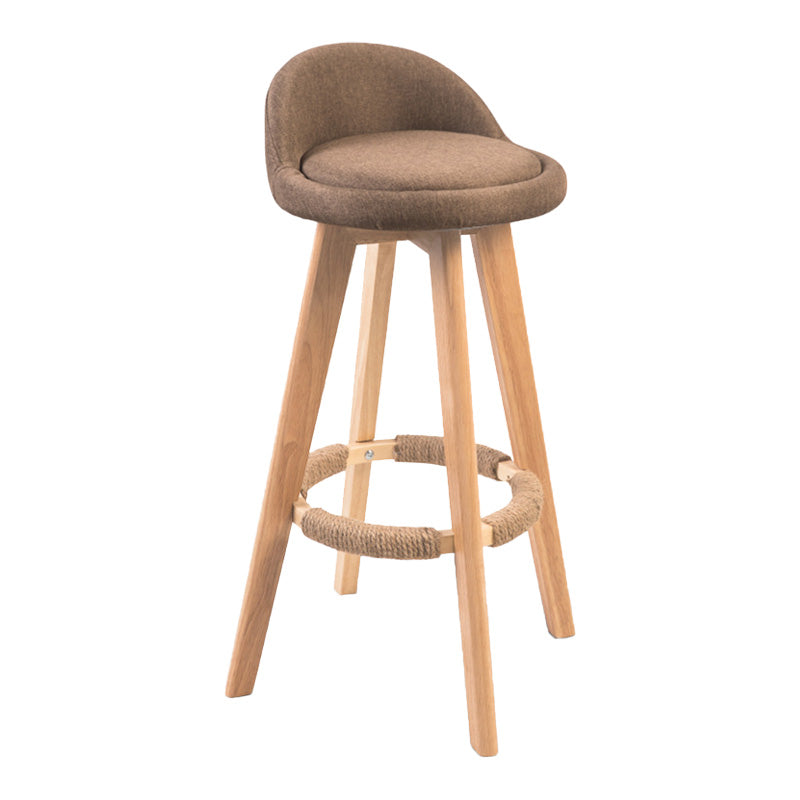Modern Rubberwood Indoor Stool Matte Finish Upholstered Bar Stools
