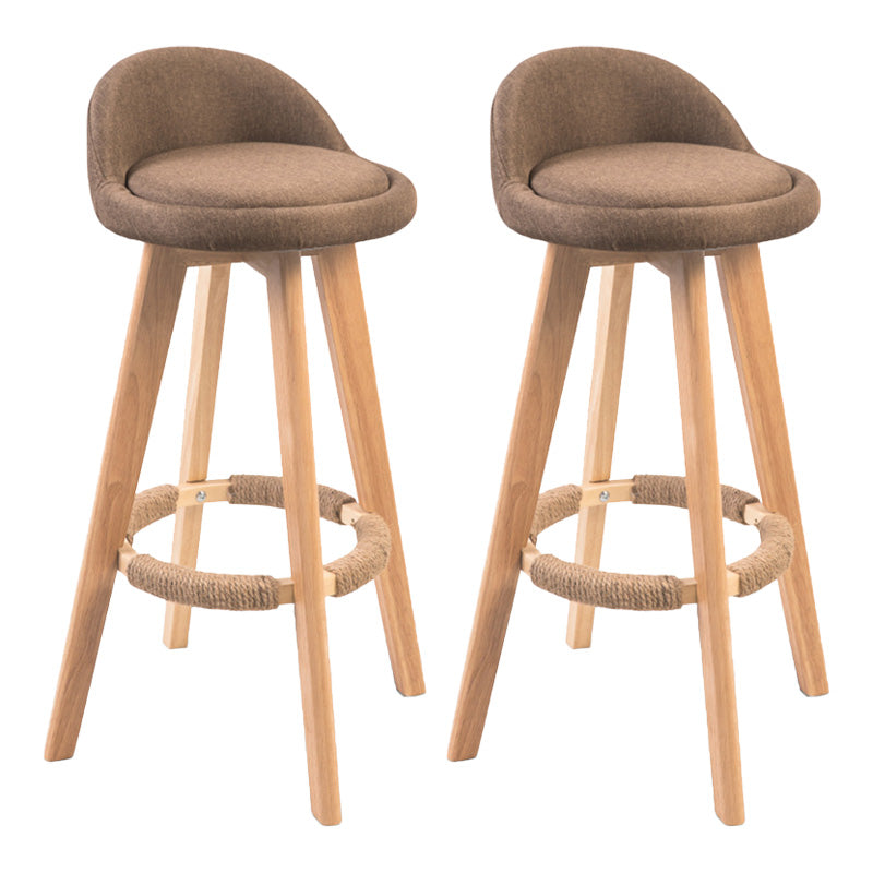 Modern Rubberwood Indoor Stool Matte Finish Upholstered Bar Stools