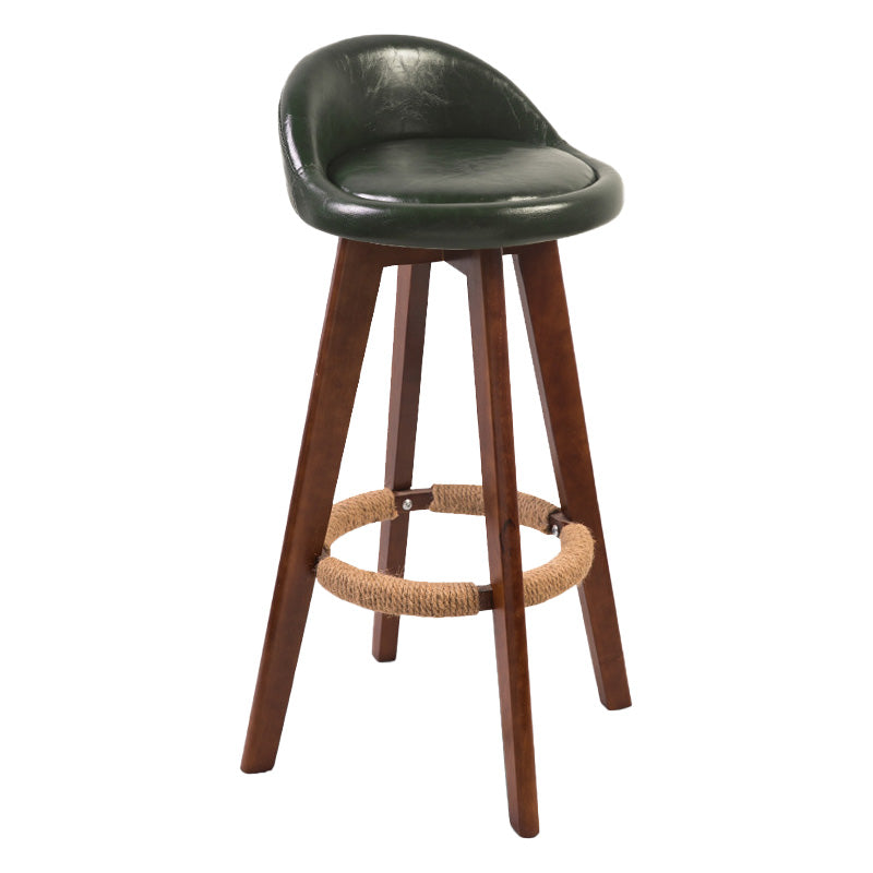 Modern Rubberwood Indoor Stool Matte Finish Upholstered Bar Stools