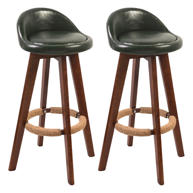 Modern Rubberwood Indoor Stool Matte Finish Upholstered Bar Stools