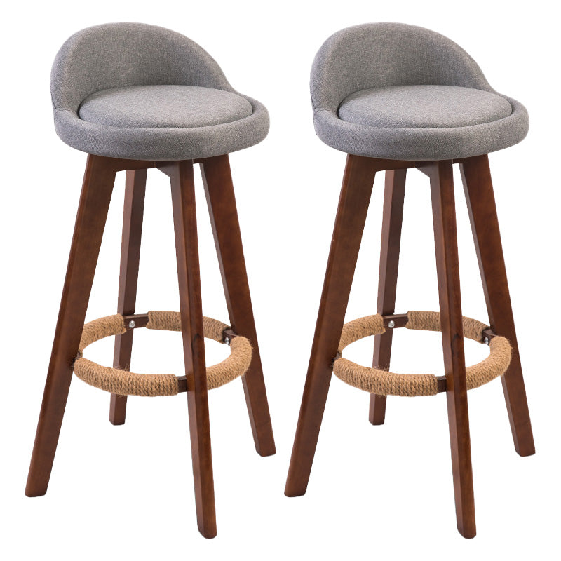 Modern Rubberwood Indoor Stool Matte Finish Upholstered Bar Stools