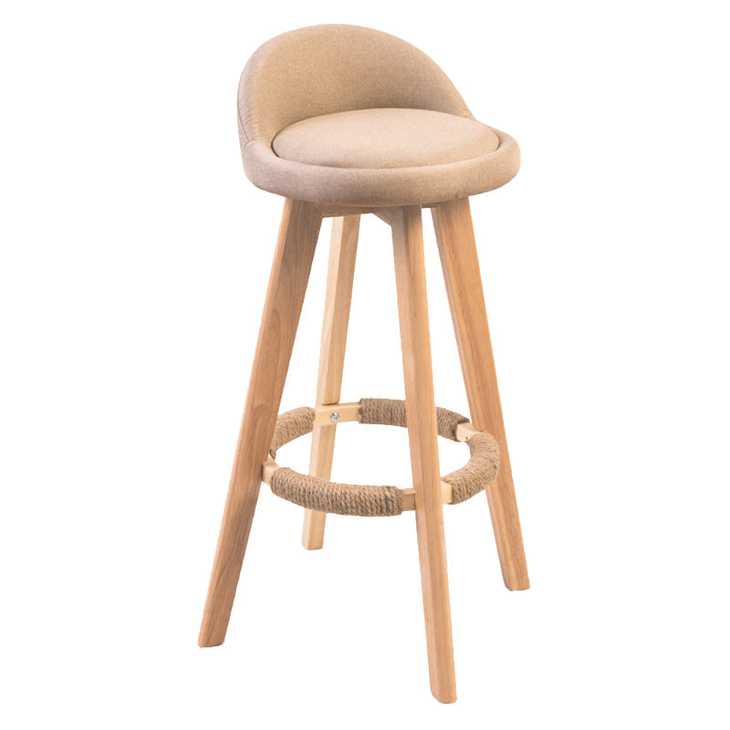 Modern Rubberwood Indoor Stool Matte Finish Upholstered Bar Stools