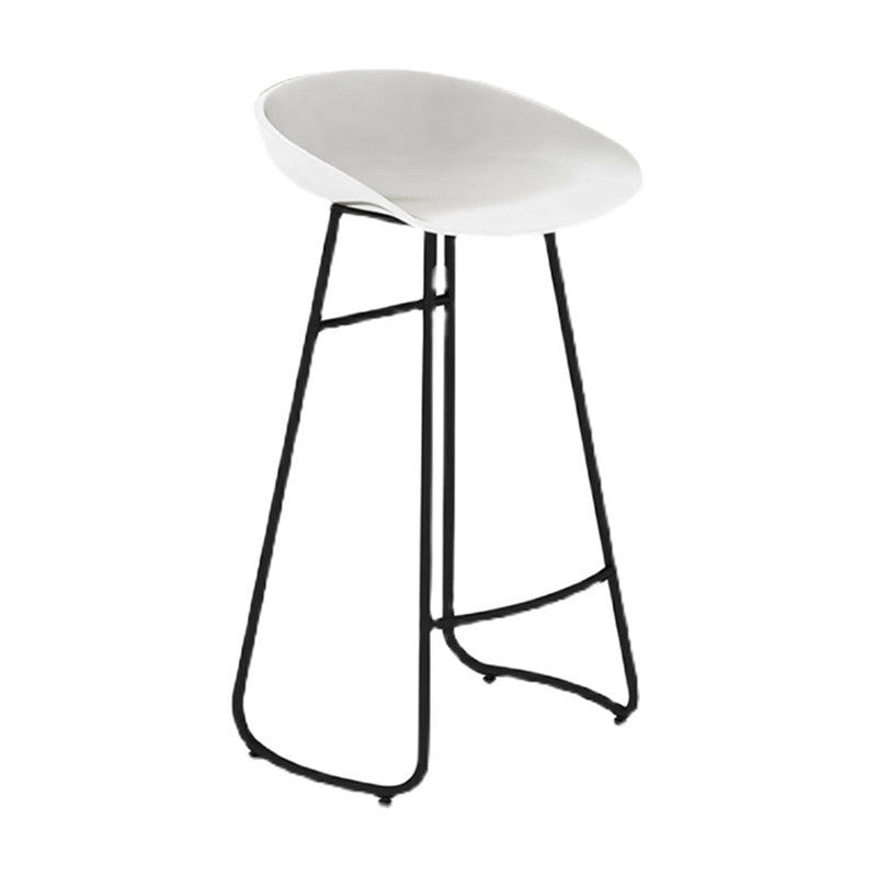 Industrial Armless Backrest Counter Stool Iron Cafe Bar Stool with Acrylic Seat and Pedal