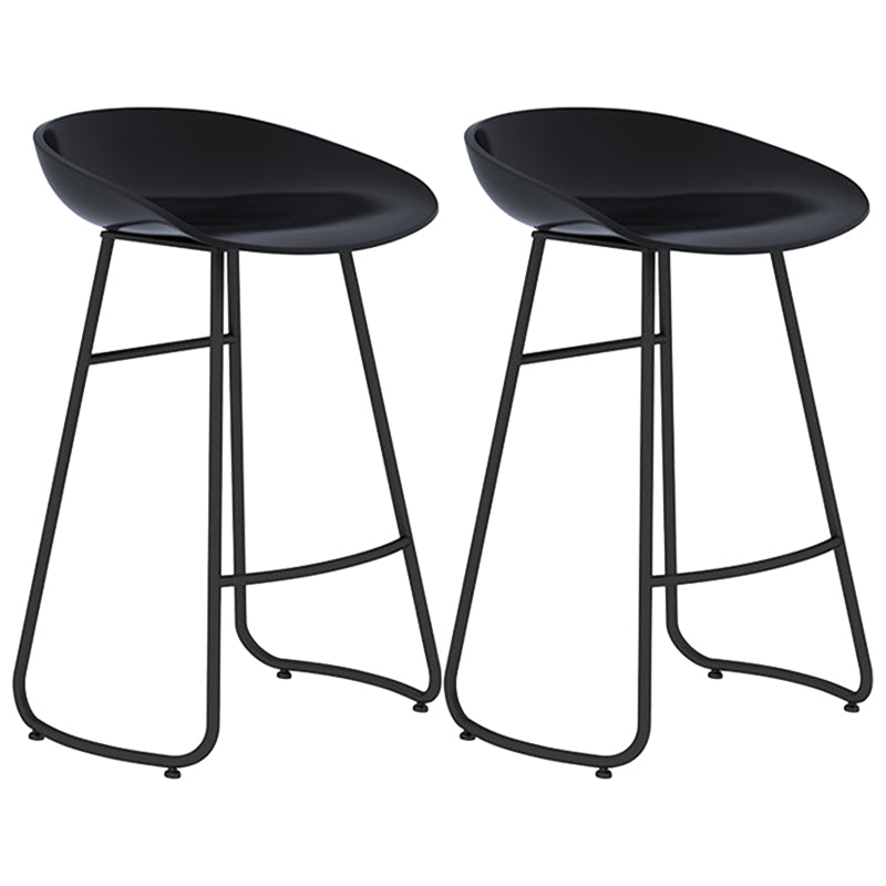 Industrial Armless Backrest Counter Stool Iron Cafe Bar Stool with Acrylic Seat and Pedal