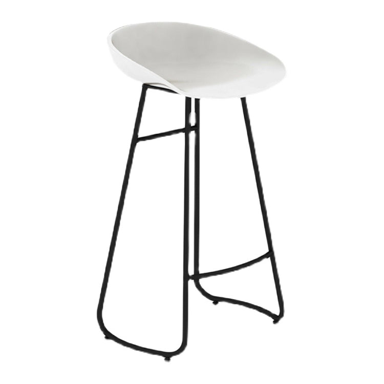 Industrial Armless Backrest Counter Stool Iron Cafe Bar Stool with Acrylic Seat and Pedal