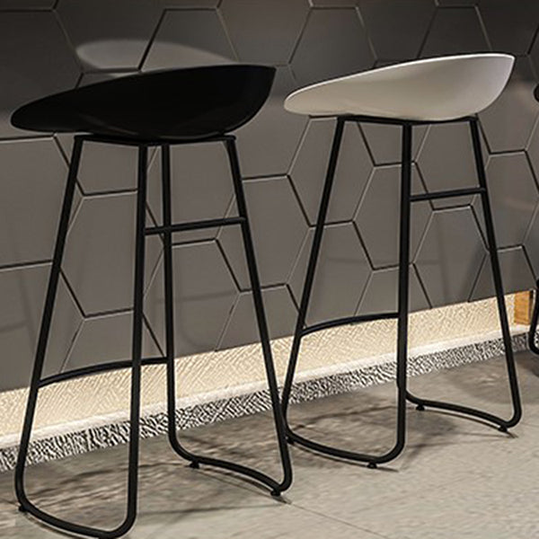 Industrial Armless Backrest Counter Stool Iron Cafe Bar Stool with Acrylic Seat and Pedal
