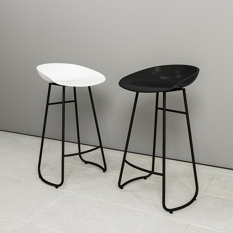 Industrial Armless Backrest Counter Stool Iron Cafe Bar Stool with Acrylic Seat and Pedal