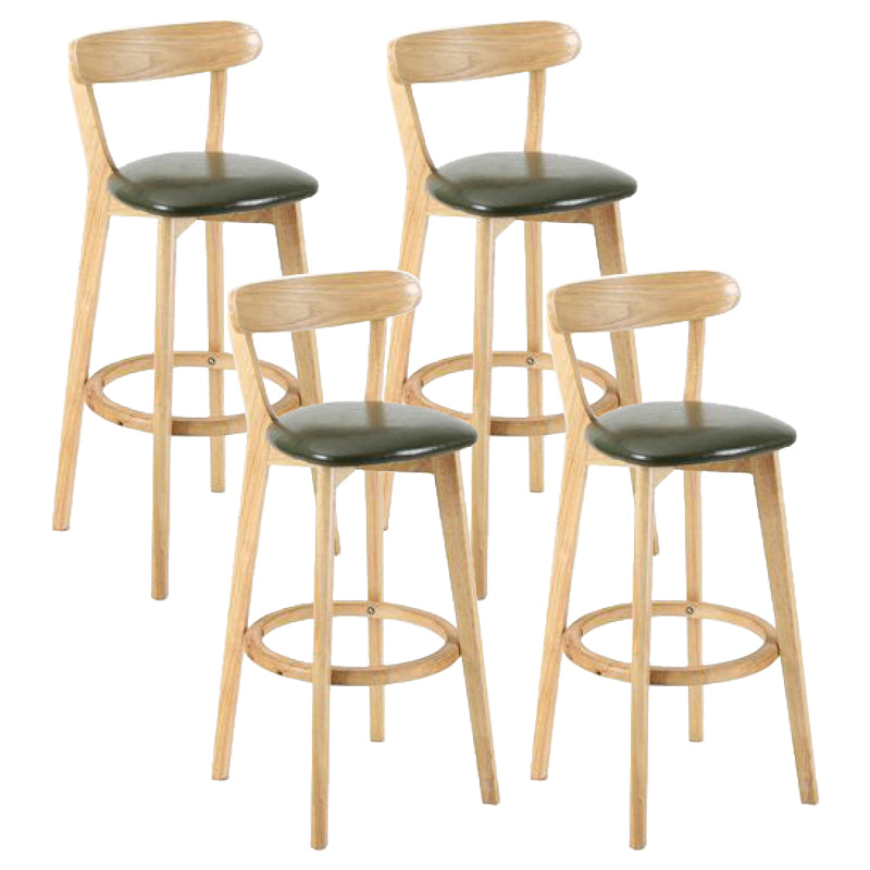 Contemporary Matte Finish Solid Wood Bar Stool Milk Tea Shop Footrest Stool