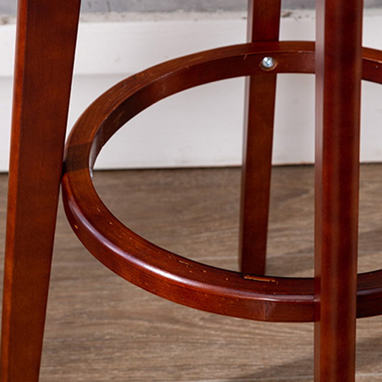 Contemporary Matte Finish Solid Wood Bar Stool Milk Tea Shop Footrest Stool