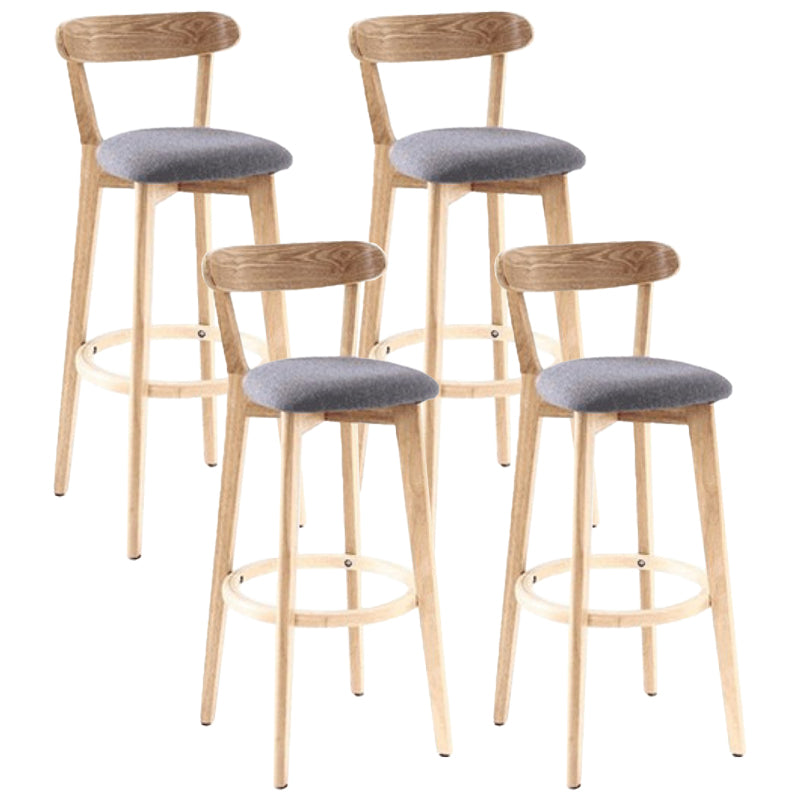 Contemporary Matte Finish Solid Wood Bar Stool Milk Tea Shop Footrest Stool