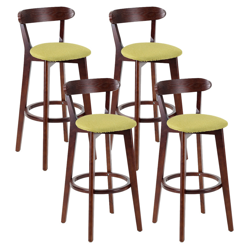 Contemporary Matte Finish Solid Wood Bar Stool Milk Tea Shop Footrest Stool