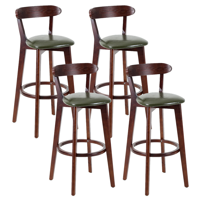 Contemporary Matte Finish Solid Wood Bar Stool Milk Tea Shop Footrest Stool