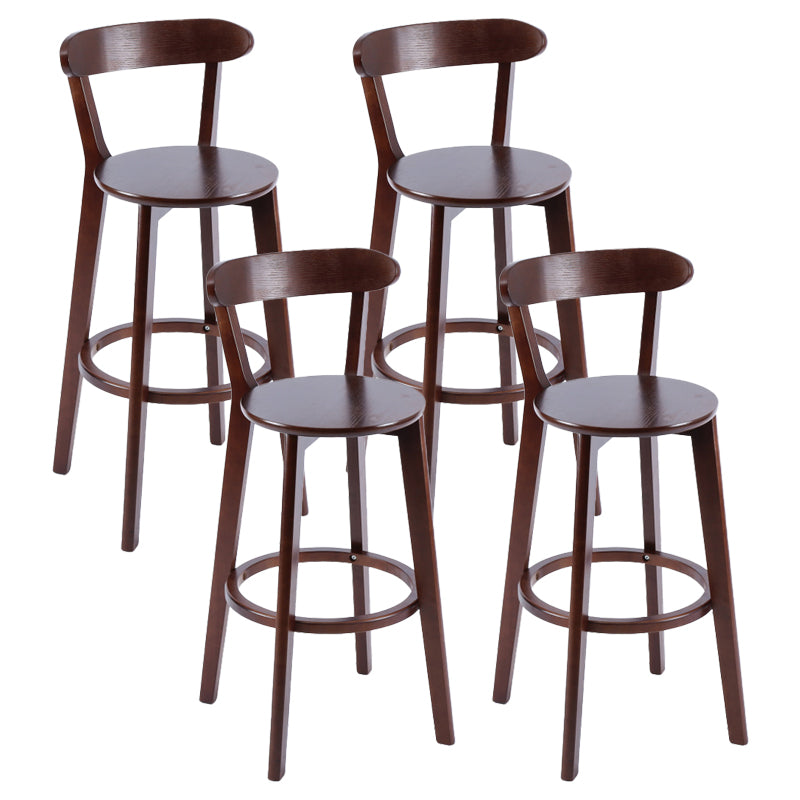 Contemporary Matte Finish Solid Wood Bar Stool Milk Tea Shop Footrest Stool