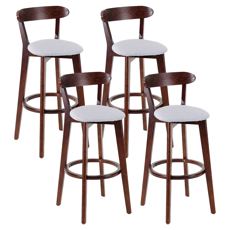 Contemporary Matte Finish Solid Wood Bar Stool Milk Tea Shop Footrest Stool