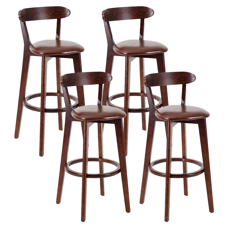 Contemporary Matte Finish Solid Wood Bar Stool Milk Tea Shop Footrest Stool