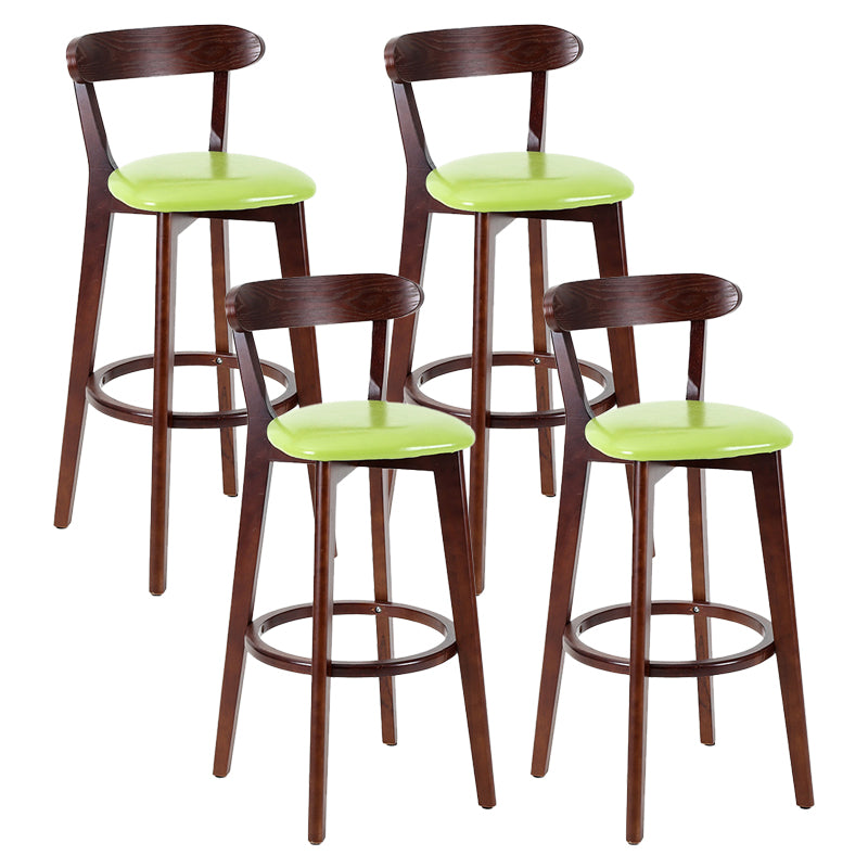Contemporary Matte Finish Solid Wood Bar Stool Milk Tea Shop Footrest Stool