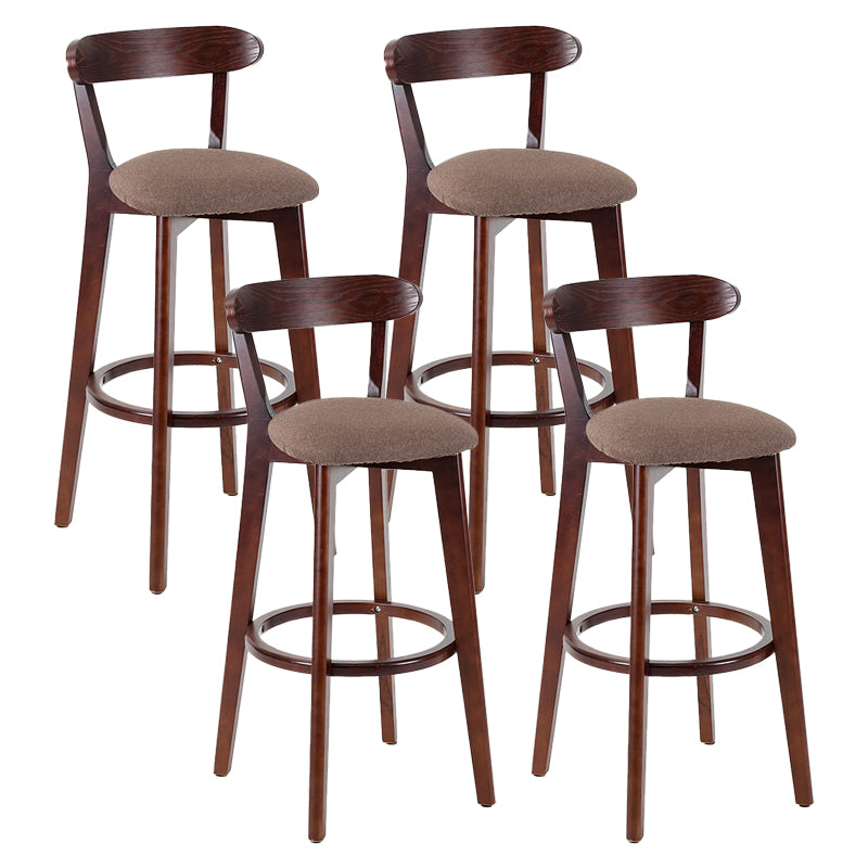 Contemporary Matte Finish Solid Wood Bar Stool Milk Tea Shop Footrest Stool