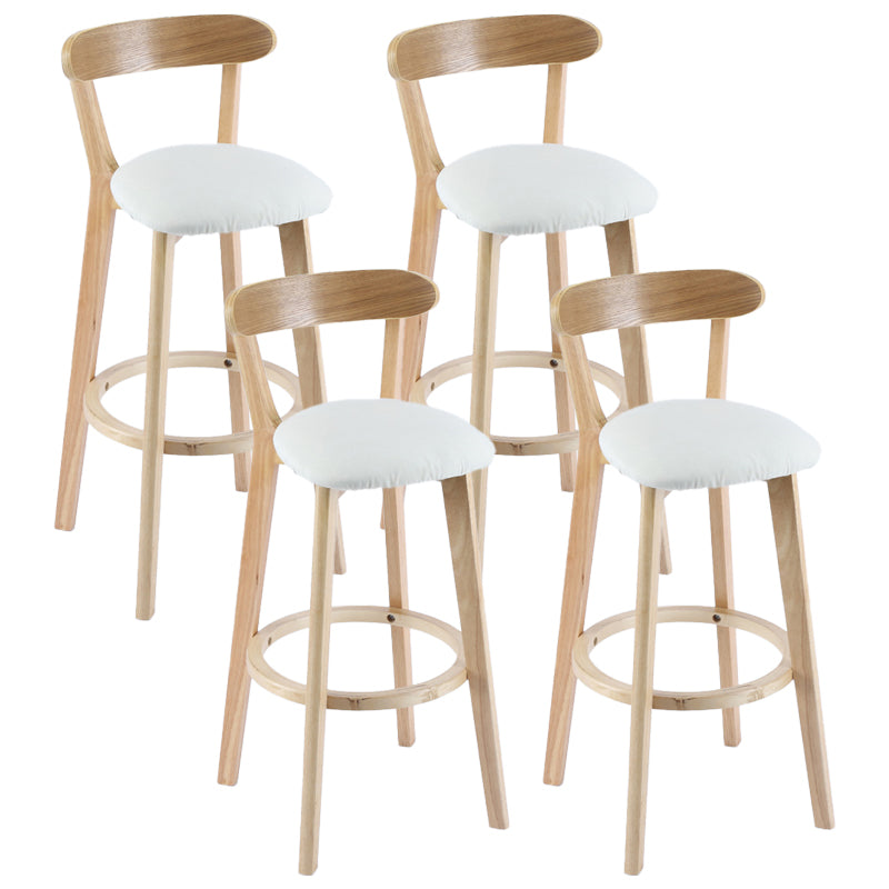 Contemporary Matte Finish Solid Wood Bar Stool Milk Tea Shop Footrest Stool