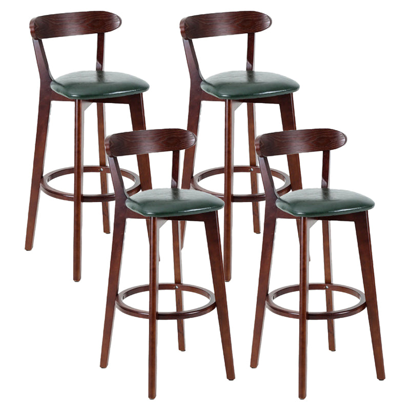 Contemporary Matte Finish Solid Wood Bar Stool Milk Tea Shop Footrest Stool