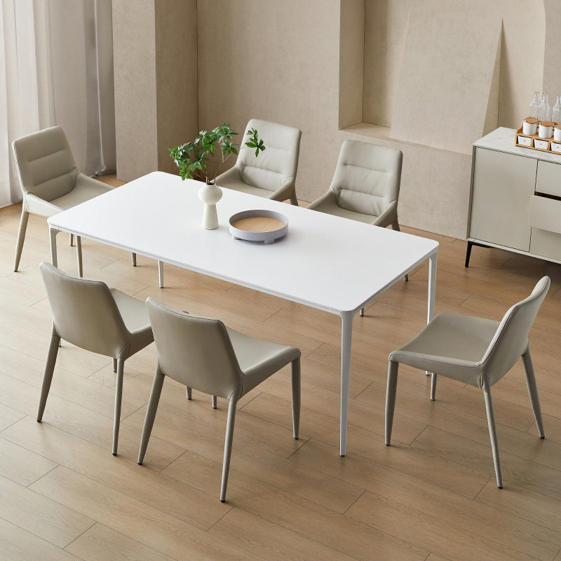 Designer Style 1/2/5/7 Pieces Dining Set Sintered Stone Dining Table with Leather Chairs