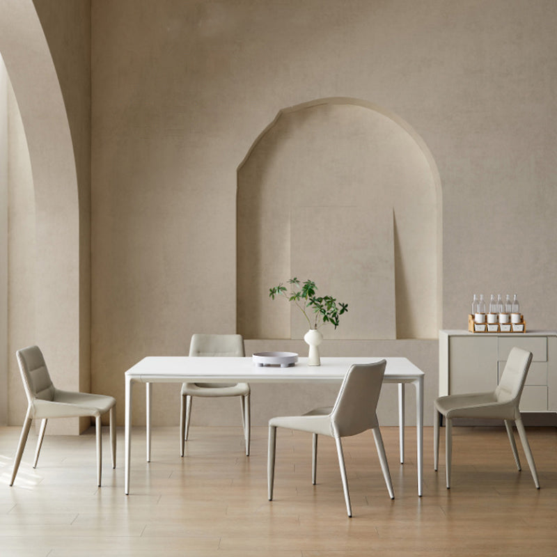Designer Style 1/2/5/7 Pieces Dining Set Sintered Stone Dining Table with Leather Chairs